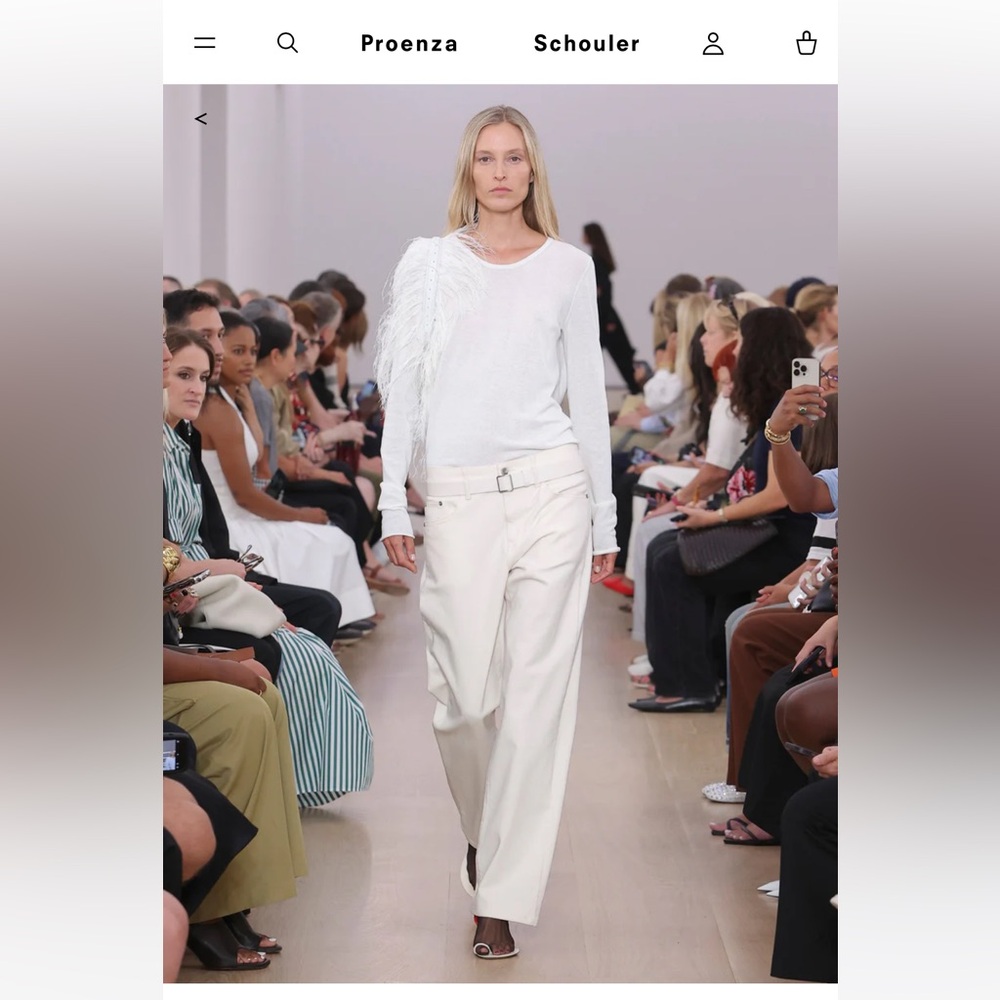 Proenza Schouler Ecru Flare Wide Leg Jeans
